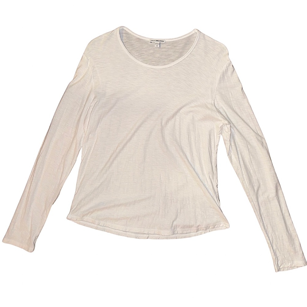 Standard James Perse Vintage Boxy Tee White Long Sleeve